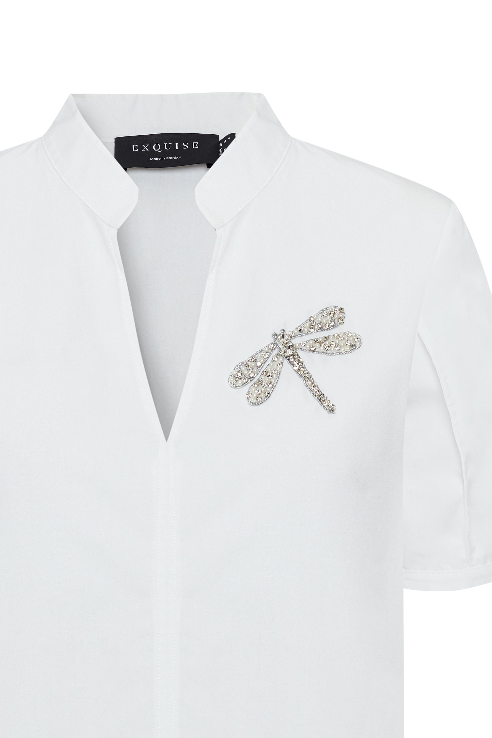 Regular Short Sleeved Blouse - White