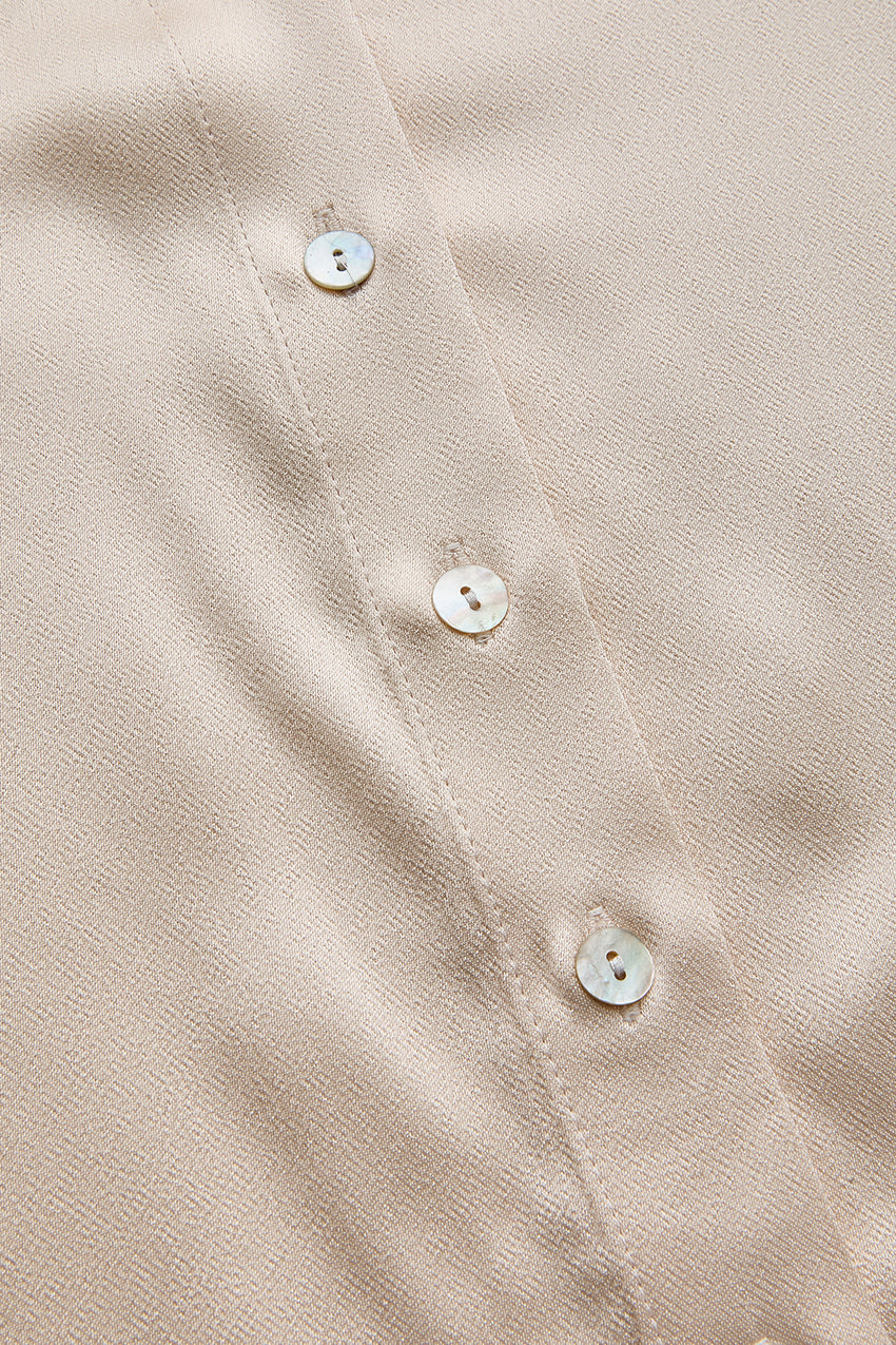 Regular Fit Satin Shirt - Ecru