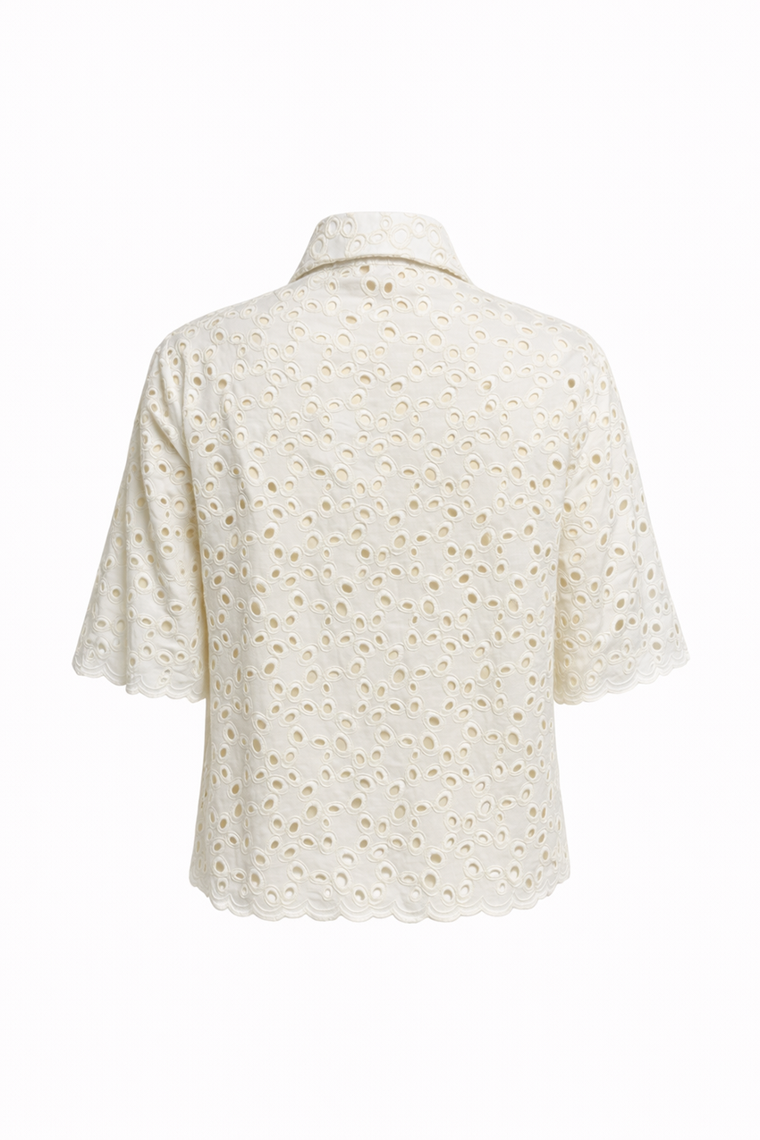 Monroe Embroidered Shirt - BONE