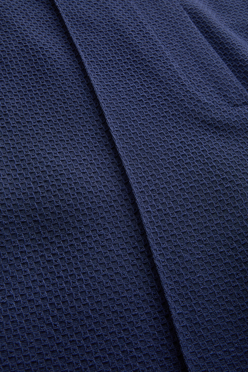 Regular Tailored Wide-Leg Trousers - Navy