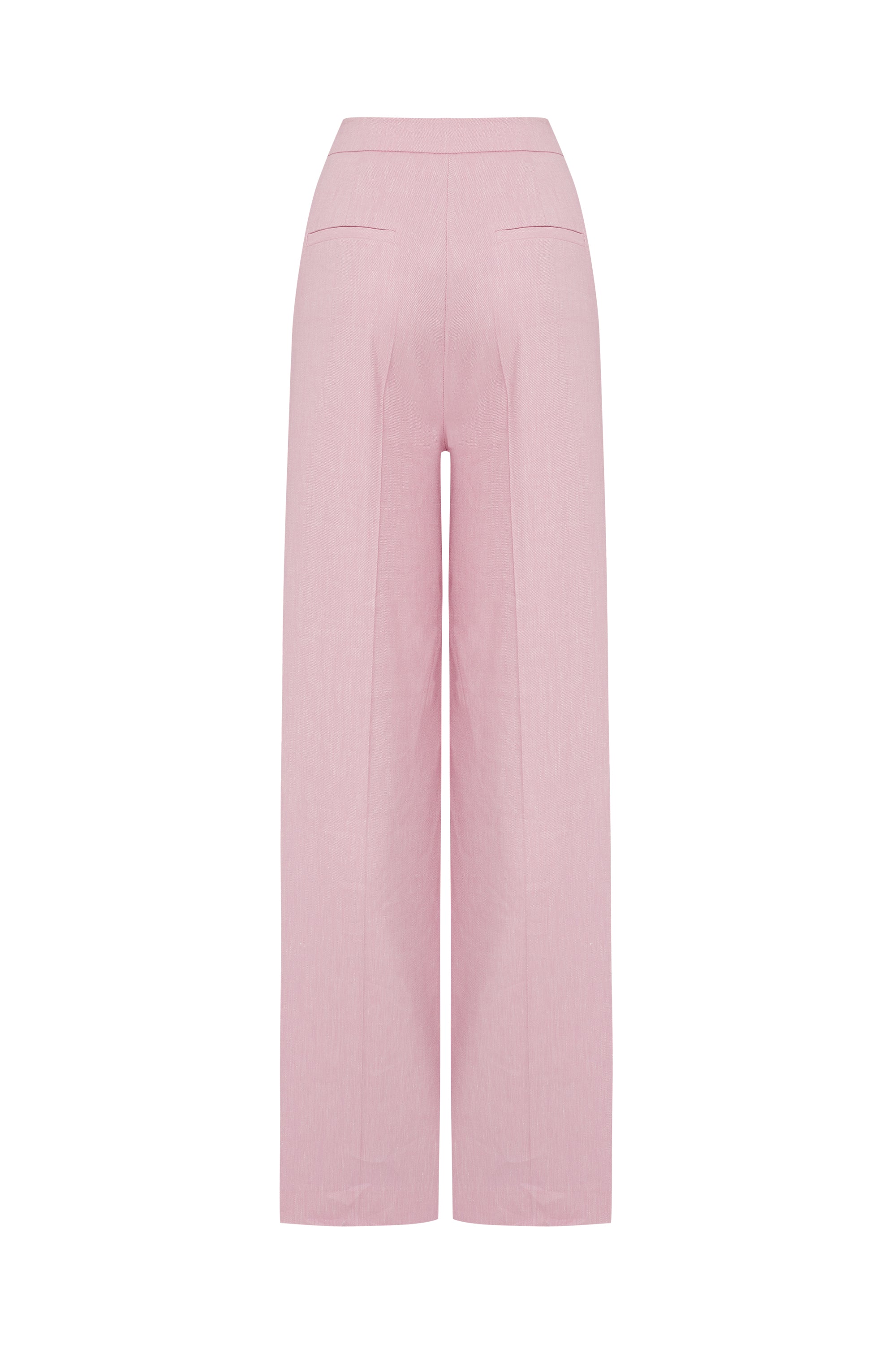 Regular Relaxed Fit Linen Trousers - Pink