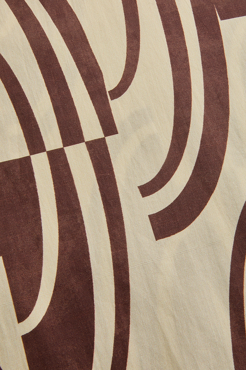 Regular Abstract Print Cotton Wide-Leg Pants - Brown