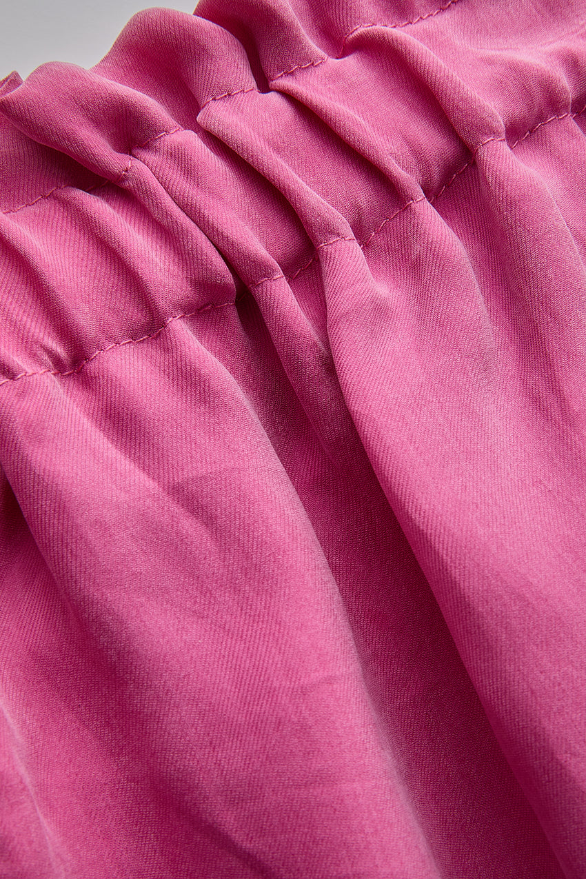 Regular Elastic Waist Lyocell Shorts - Pink