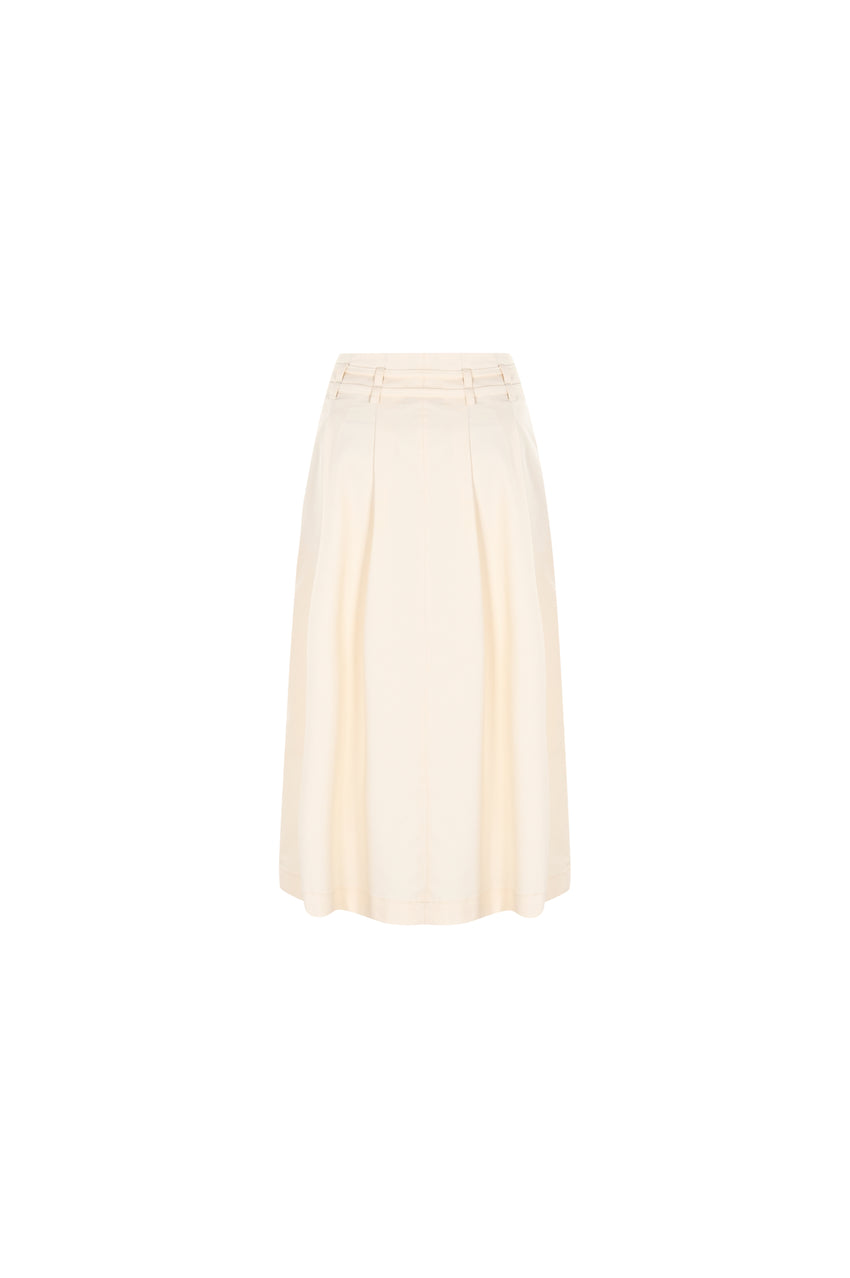 Regular Fit A Line Skirt - Ecru