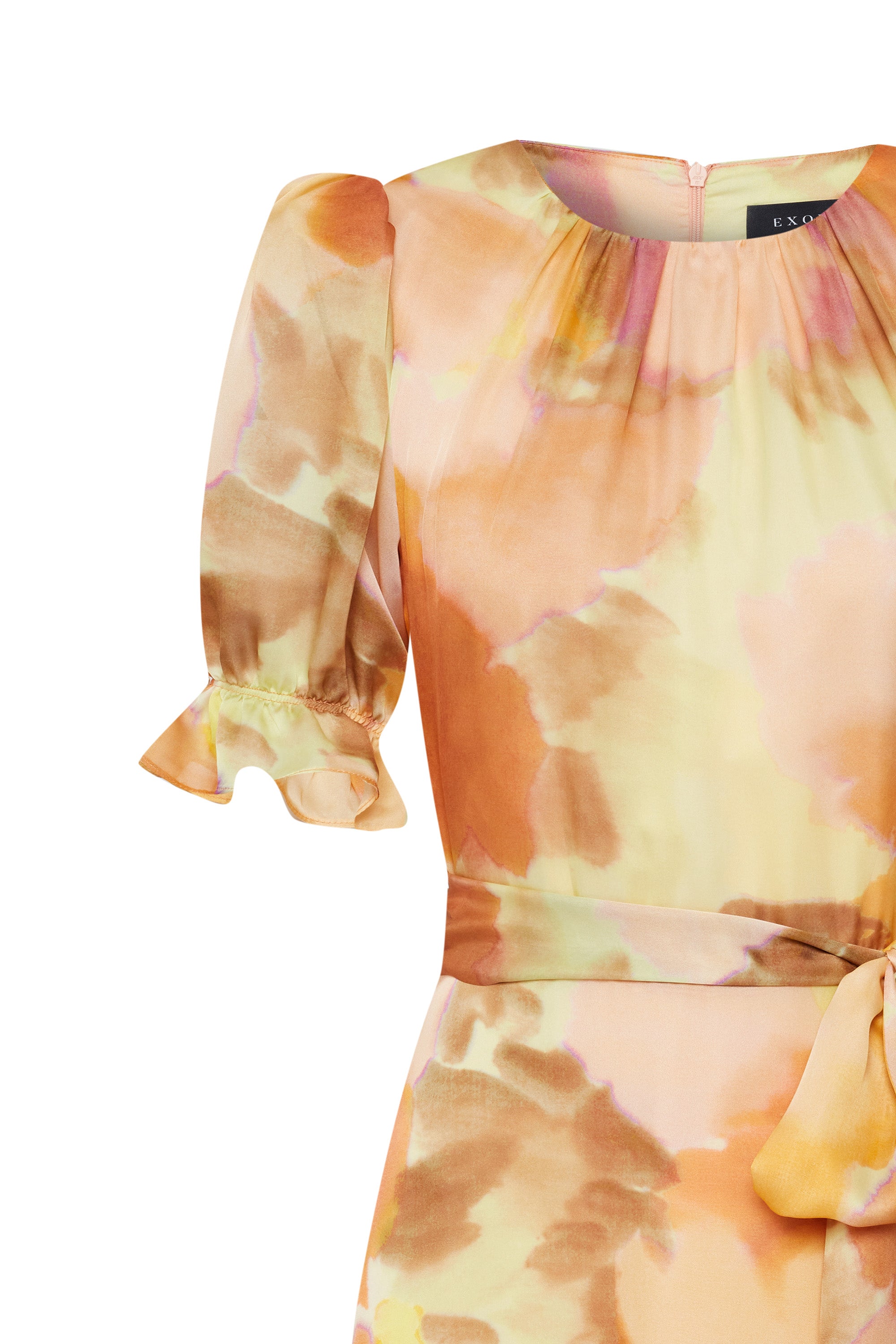 Crew Neck Midi Dress - Multi Color