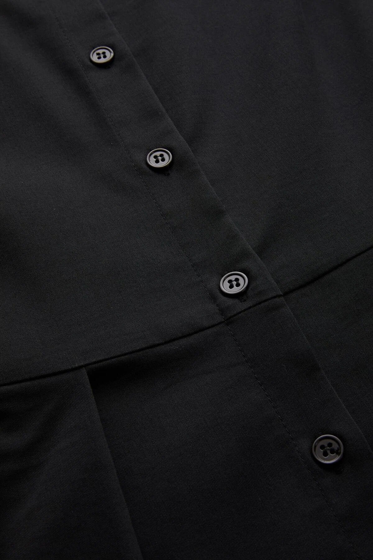 Lilah Classic Collar Belted Dress - BLACK