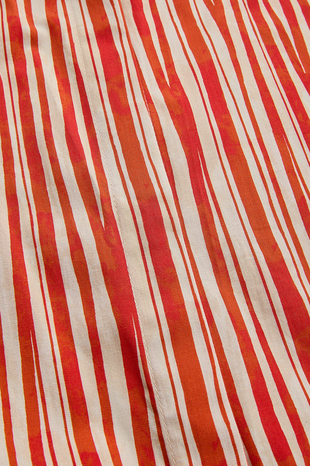 Kali Striped Tie-Waist Midi Shirt Dress - RED