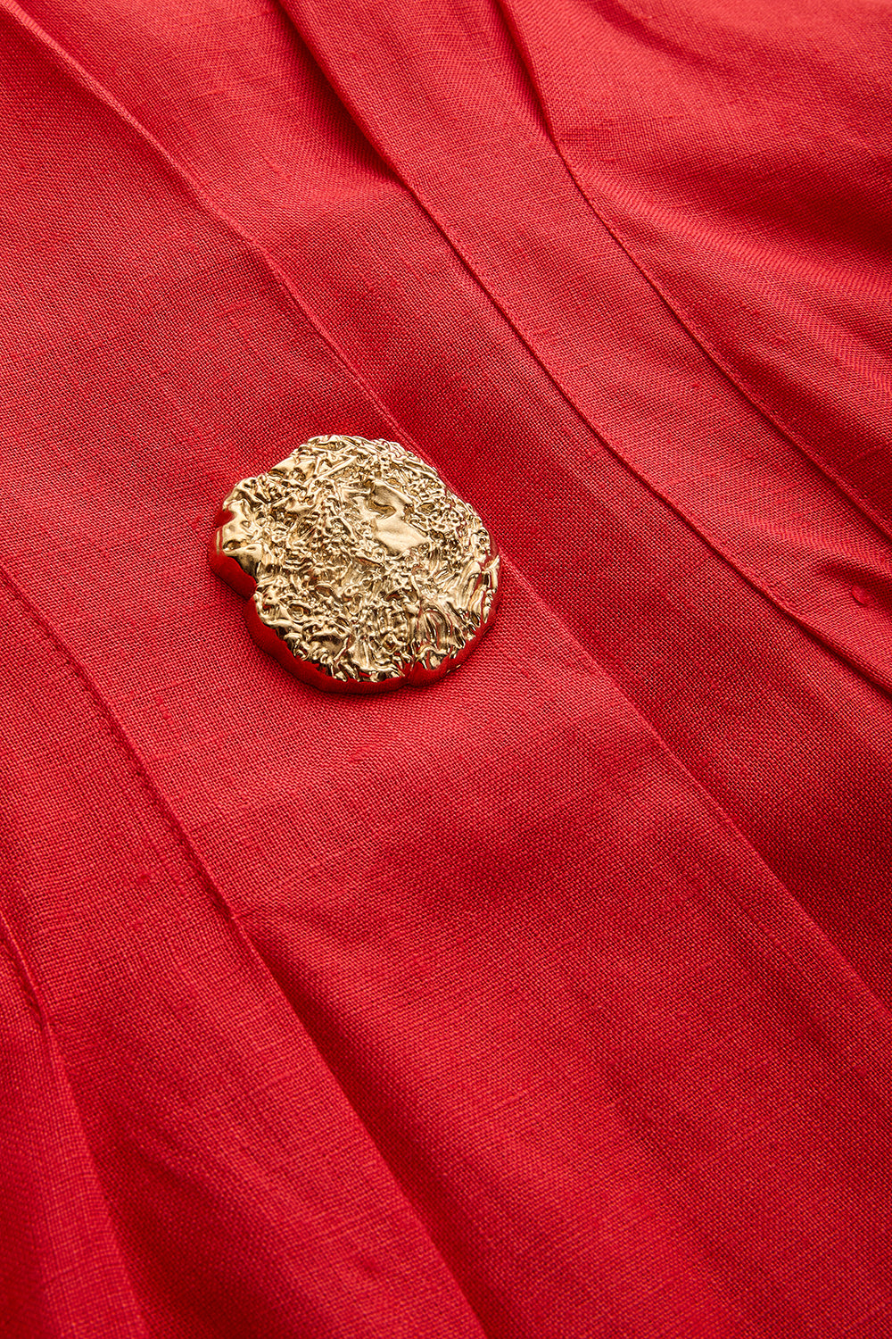 Shirt Collar Dress - RED