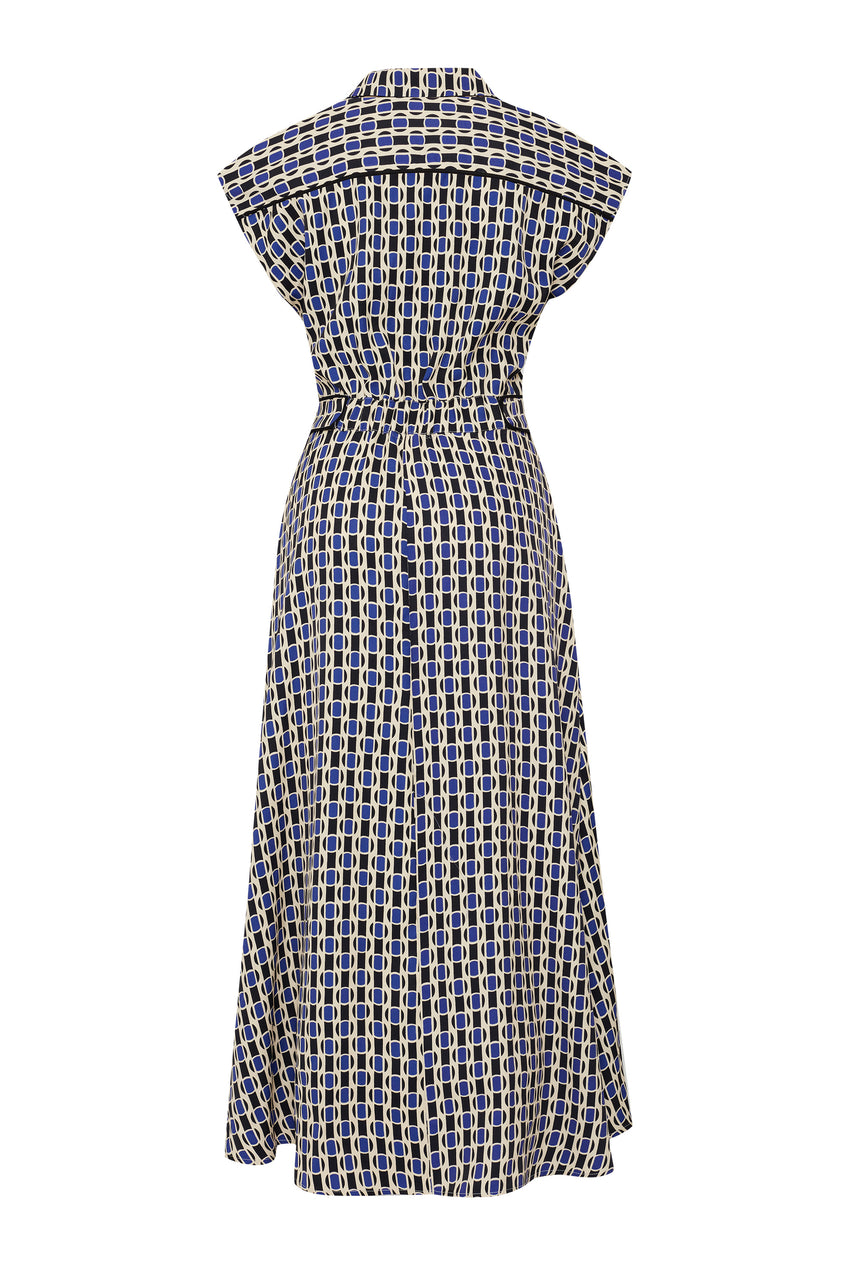 Regular Vintage Check Button Dress - Multi Color