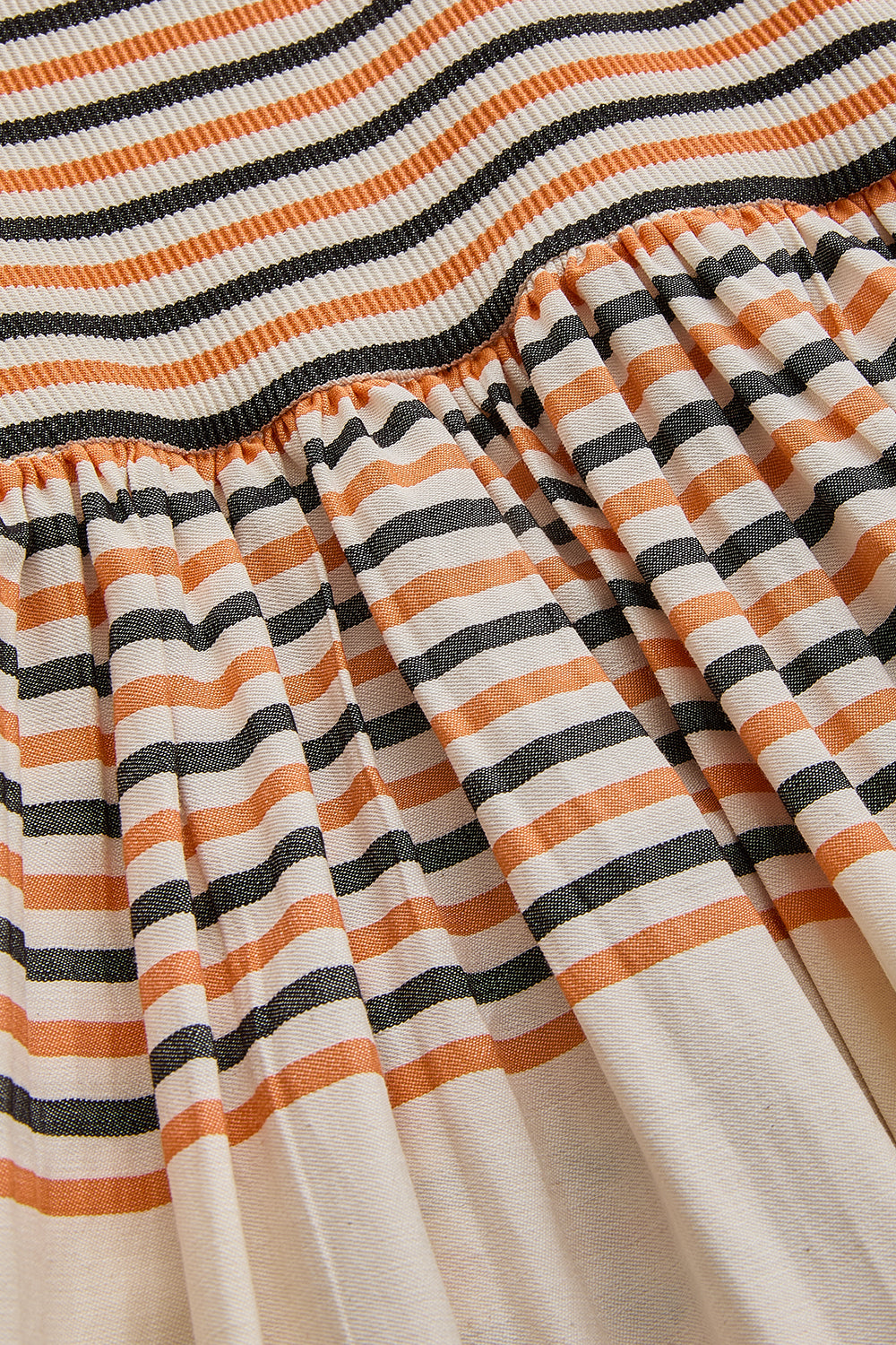 Opal Striped Smocked Midi Dress - MULTICOLOR