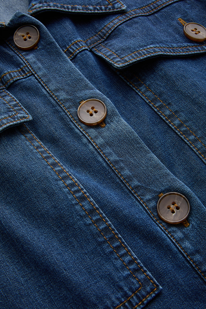 Regular Wide-Leg Lyocell Jumpsuit - Blue