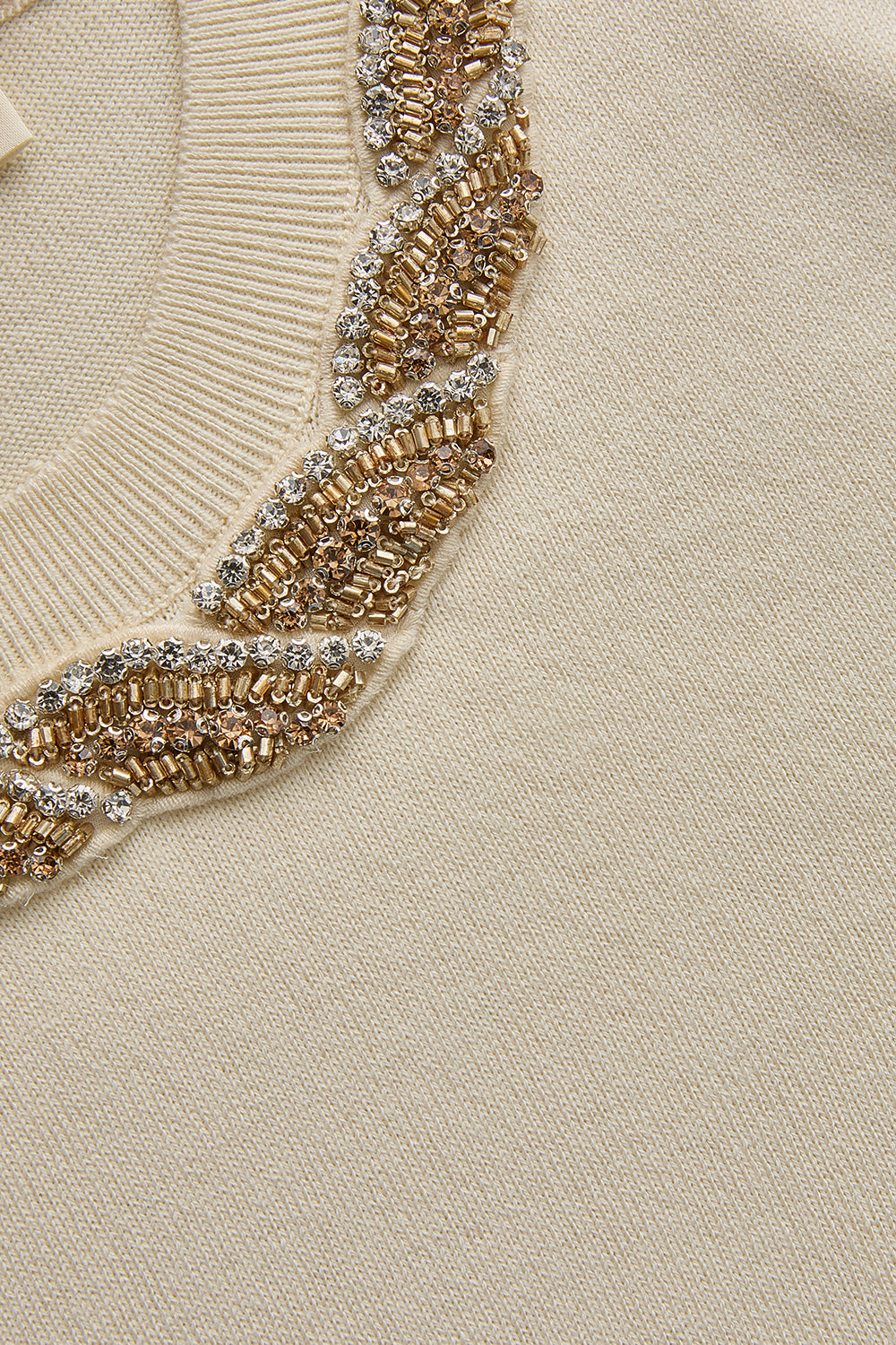 Jordyn Embellished Knit Blouse - YELLOW