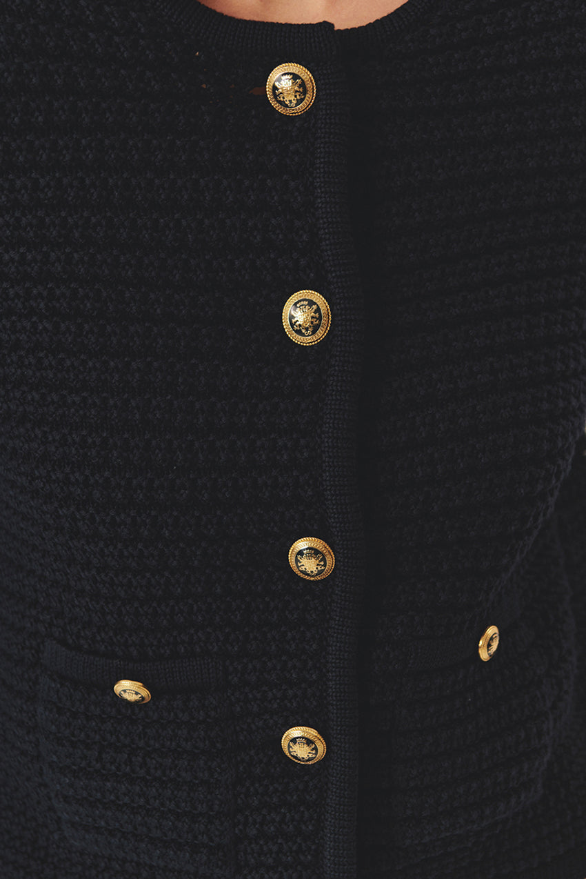 Regular Essential Lightweight Knit Cardigan - Navy
