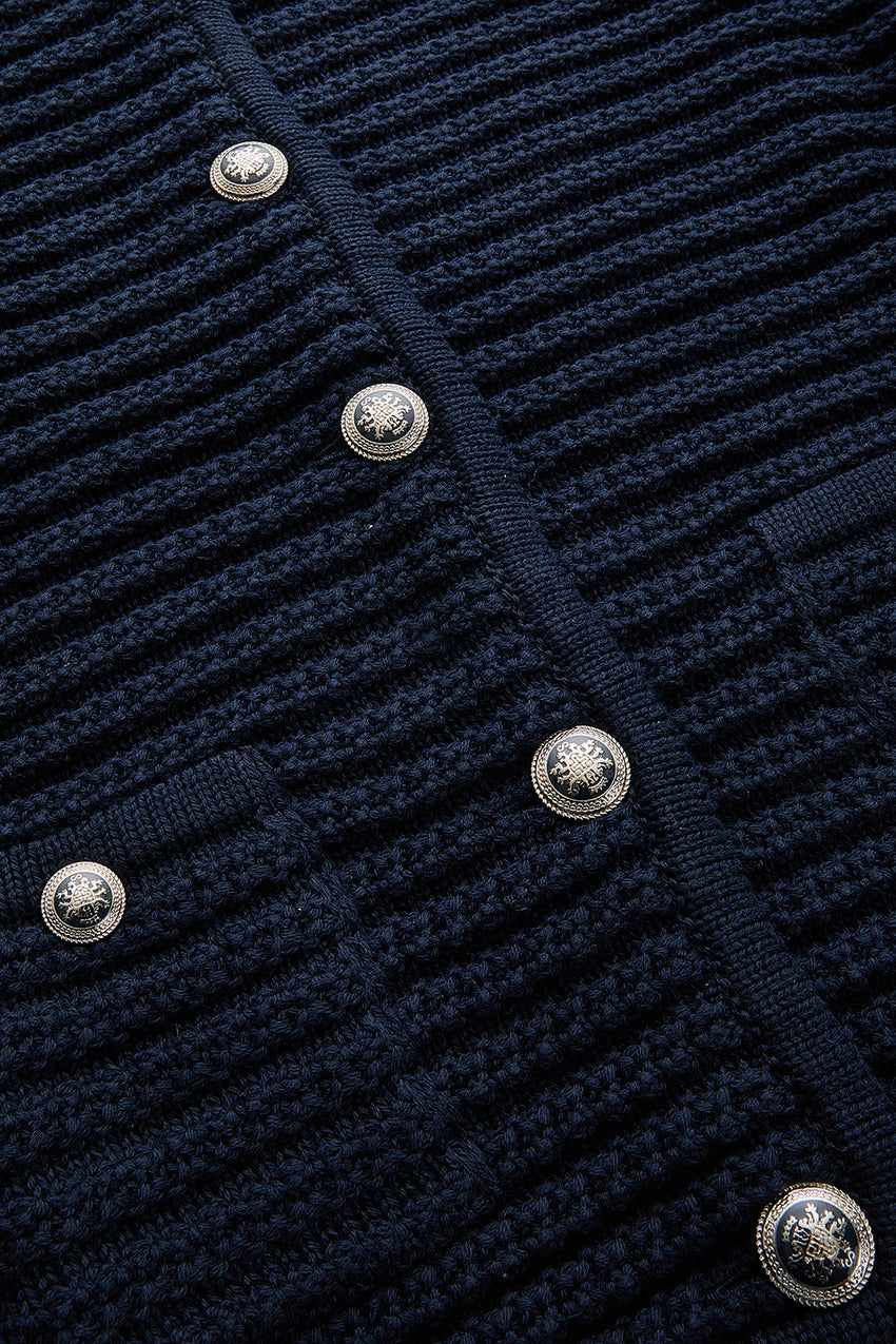 Regular Essential Lightweight Knit Cardigan - Navy