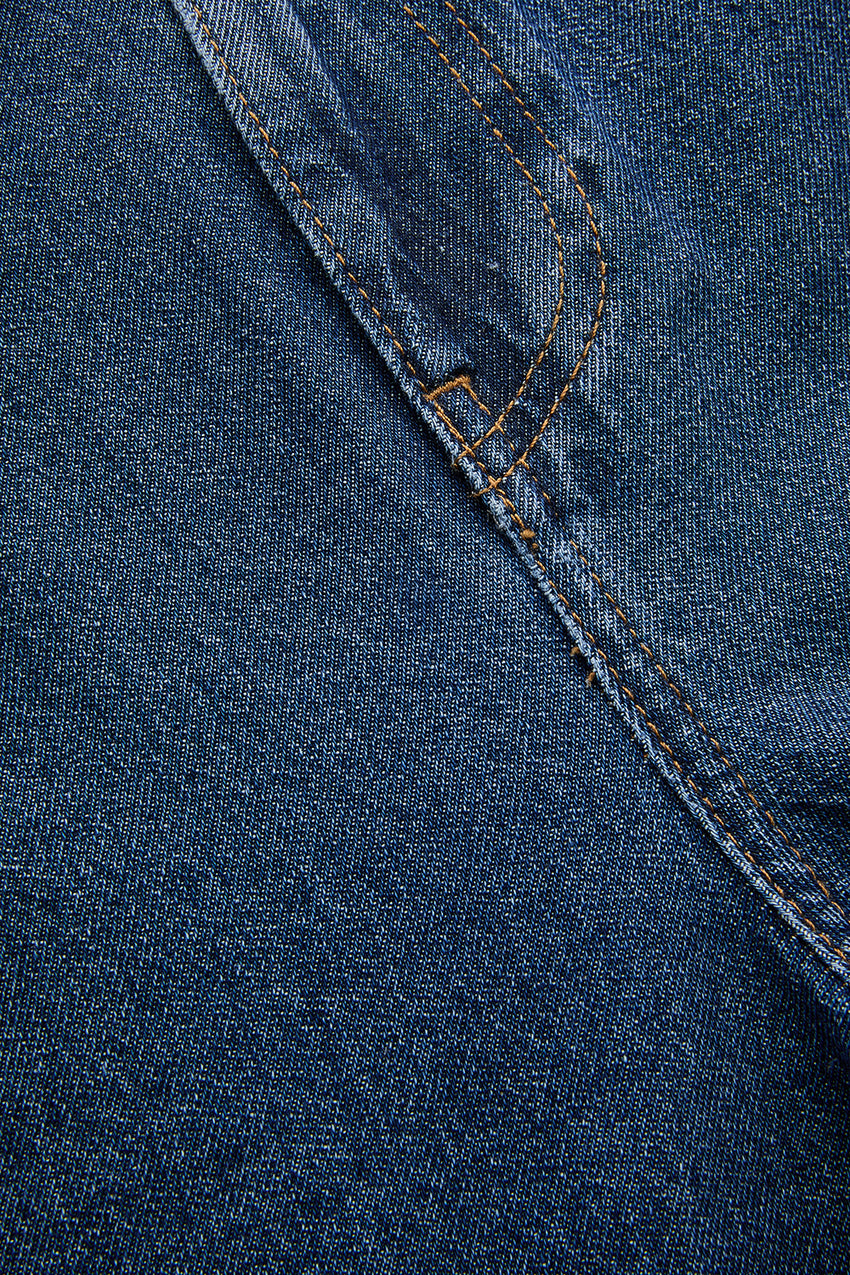 Regular Raw Hem Wide-Leg Denim - Blue