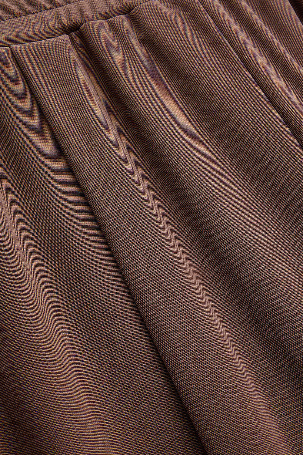 Kira Wide Leg Knit Pants - BROWN