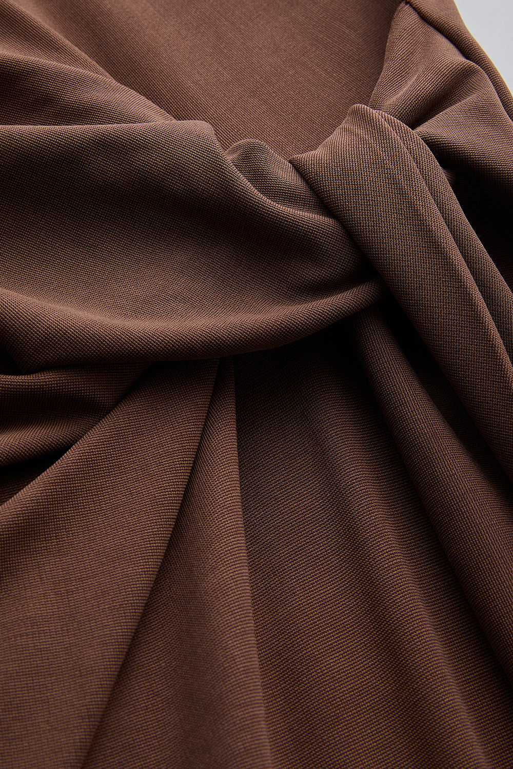 Rory Classic Tie Midi Dress - BROWN<