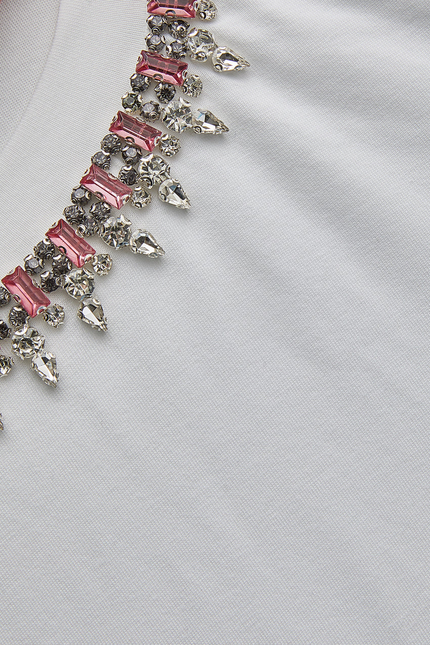 Sunny Embellished T-Shirt - WHITE