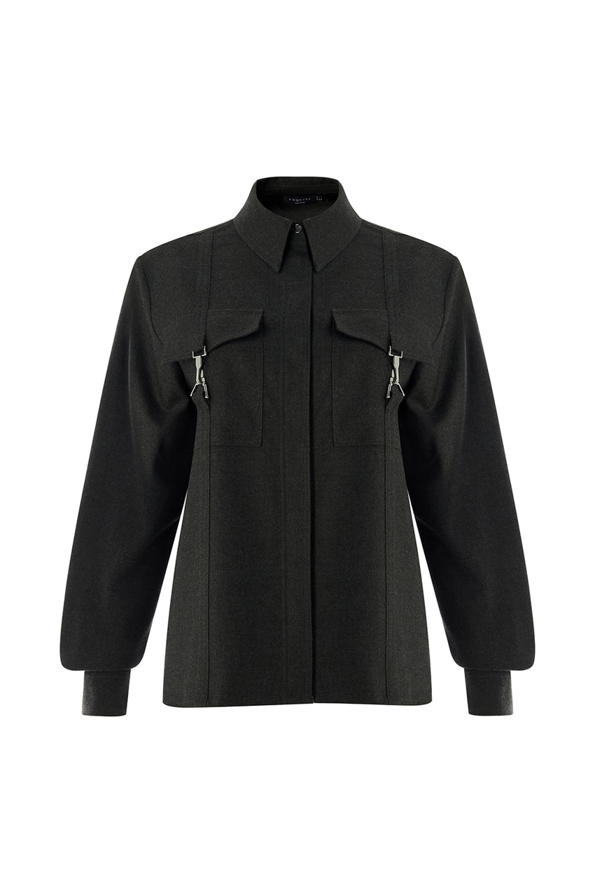 Regular Classic Collar Tailored Shirt - Grey