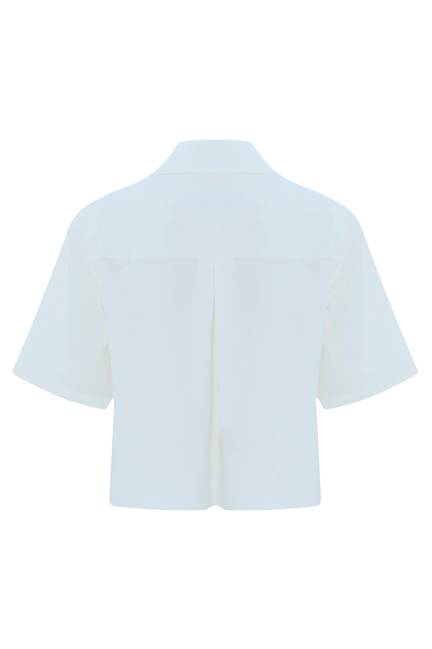 Regular Short Sleeve Poplin Shirt - Ecru