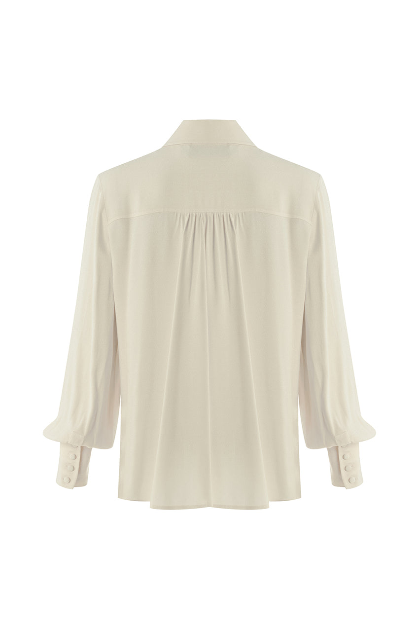 Regular Shirt Collar Long Sleeve Shirt - Ecru