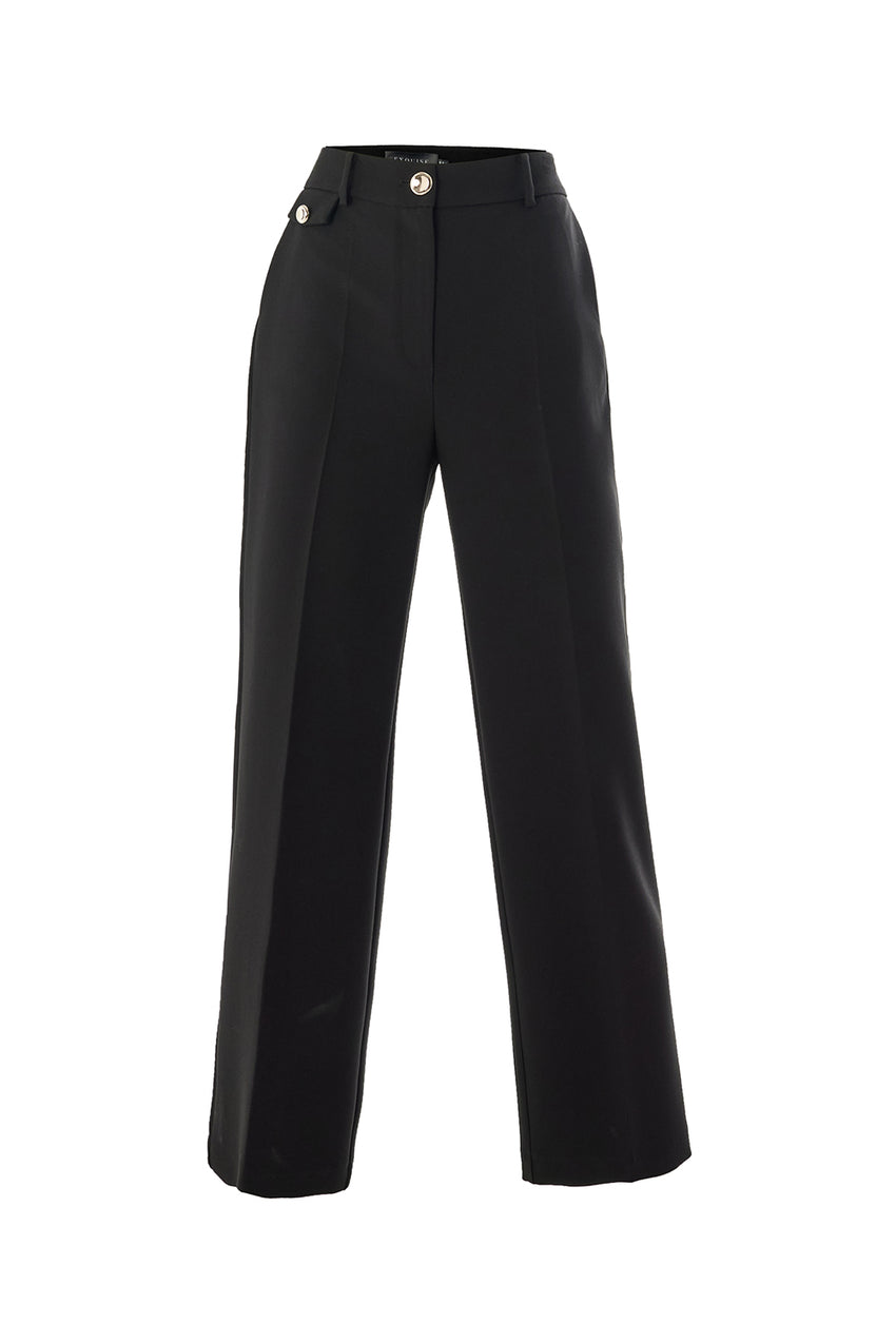 Tailored Pocketed Pants - Black