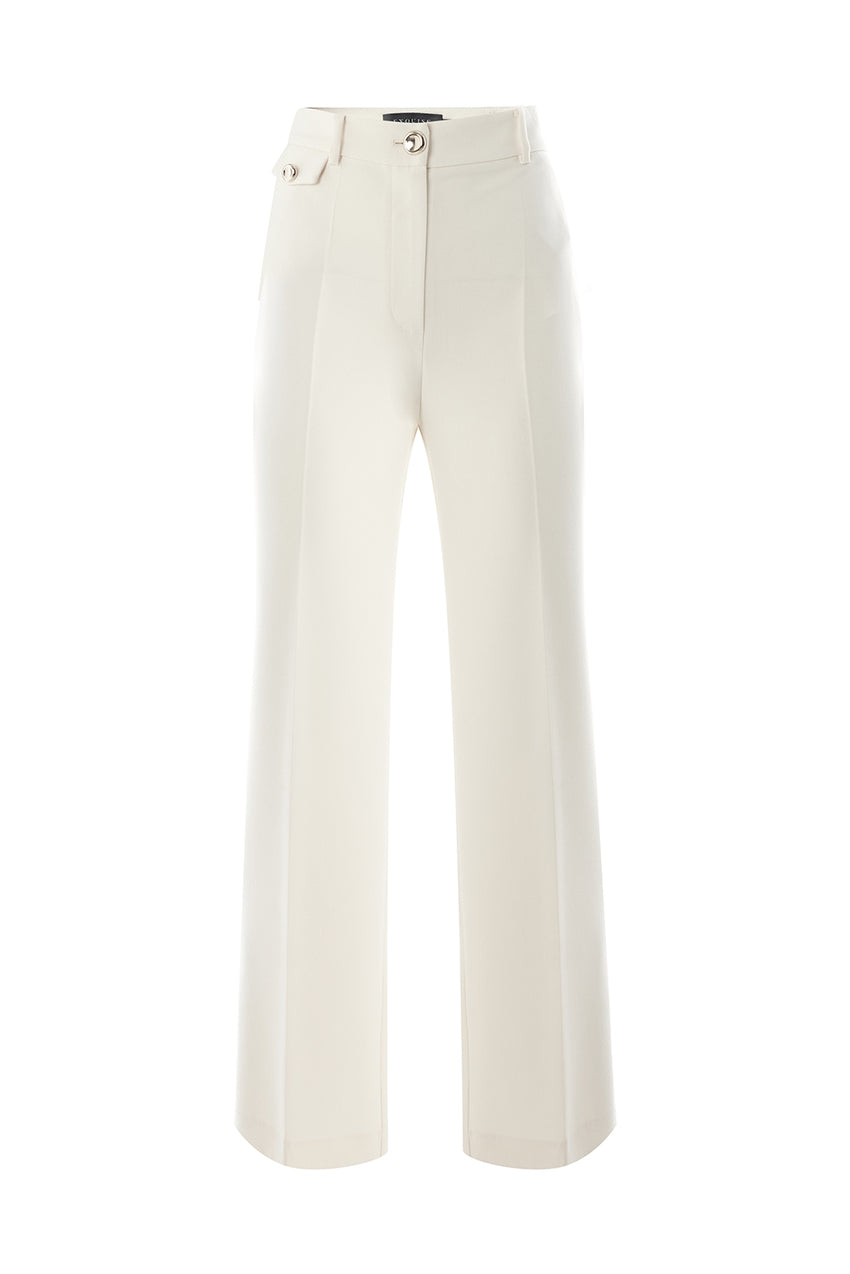 Tailored Pocketed Pants - Ecru