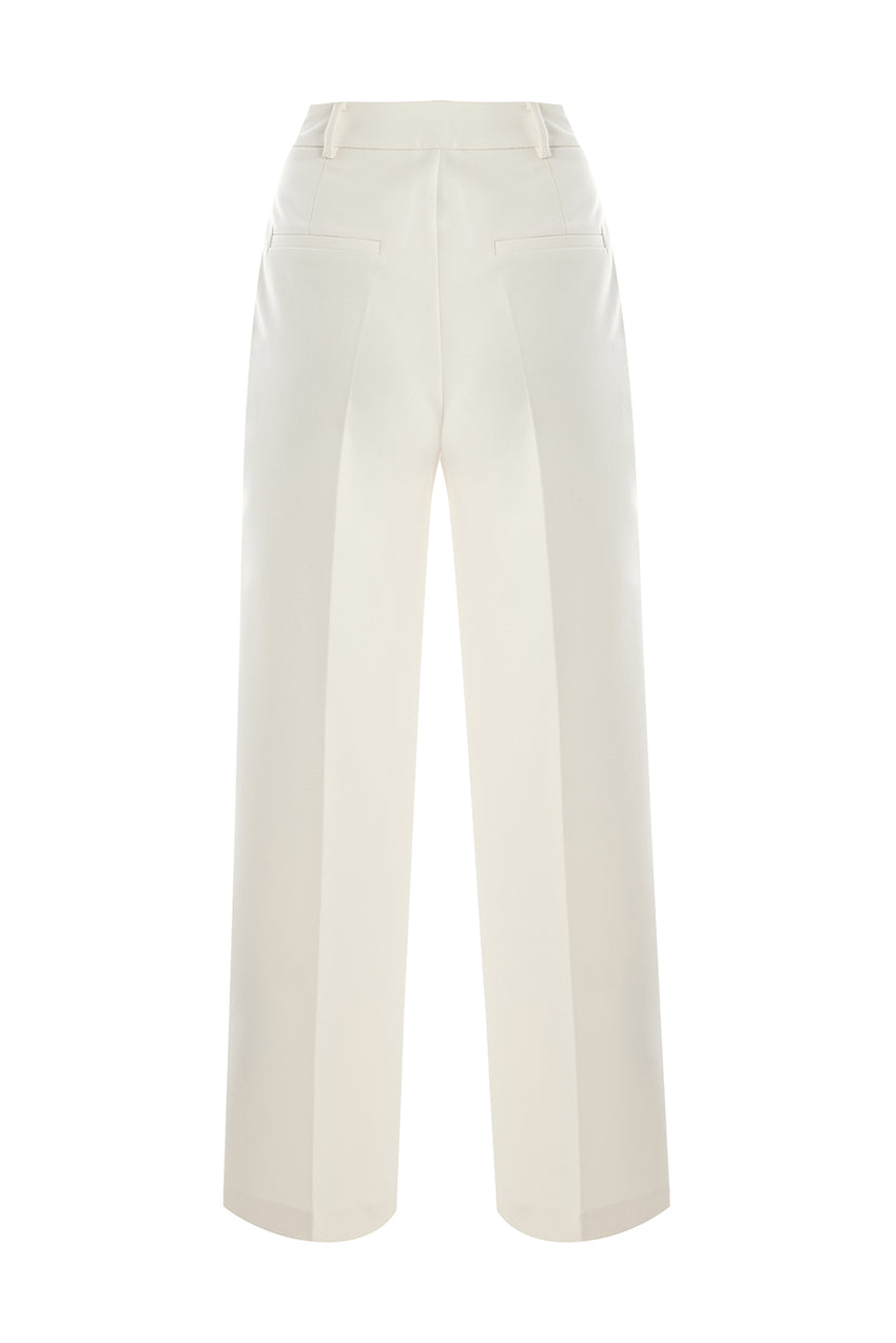 Tailored Pocketed Pants - Ecru