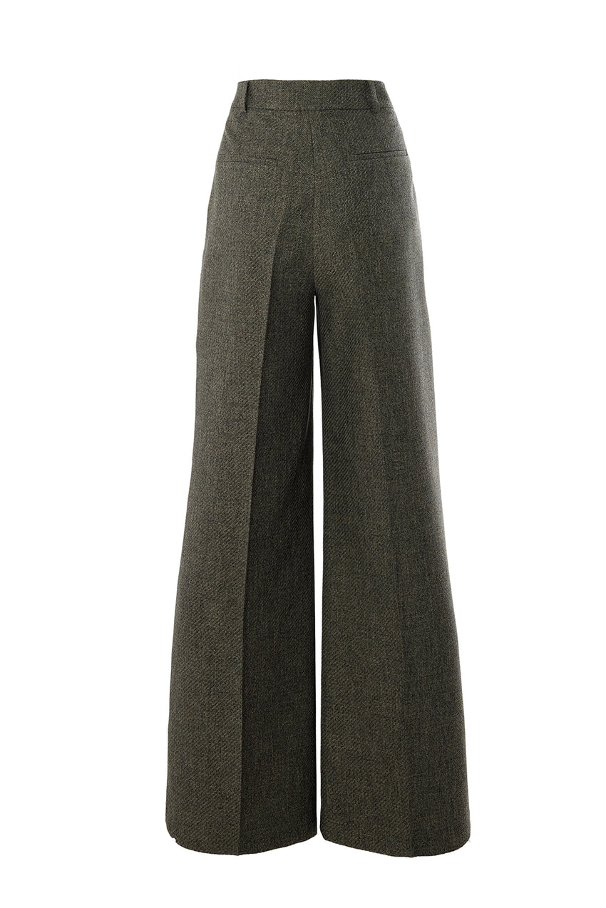 Wide Leg Pocketed Pants - Grey