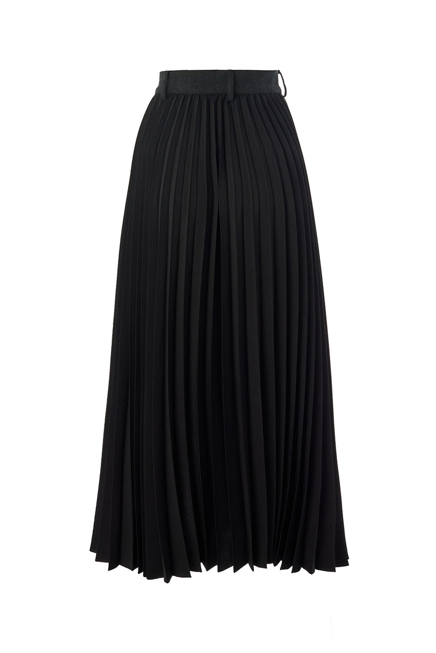 Regular Pleated Maxi Skirt - Black