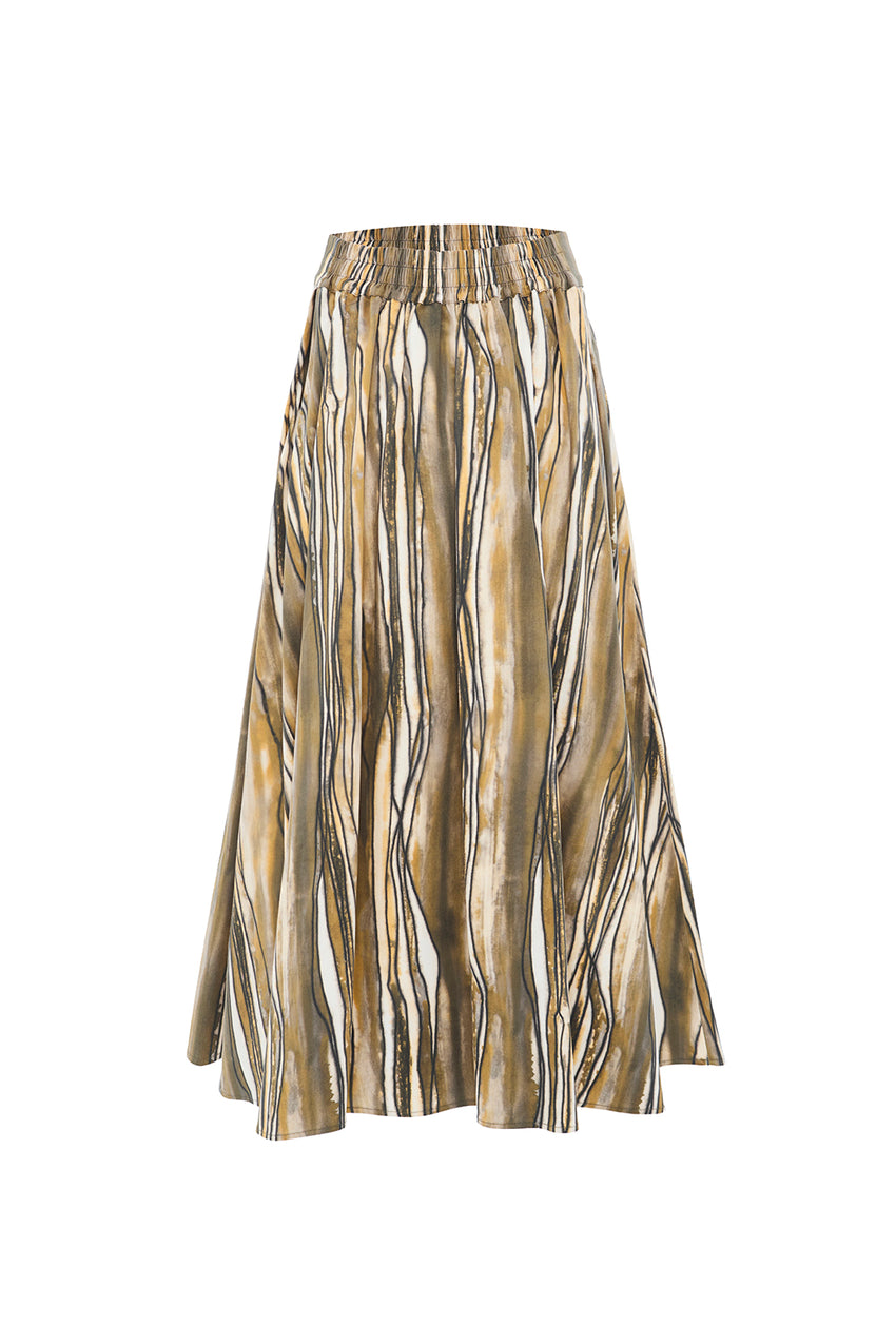 Regular Striped Pocketed Skirt - Multi Color