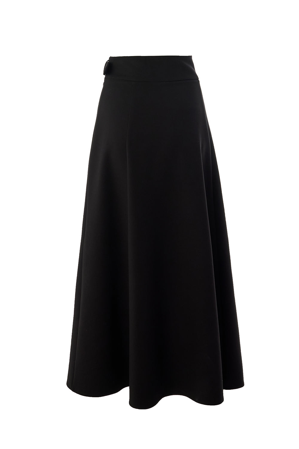 Regular Flared Midi Skirt - Black