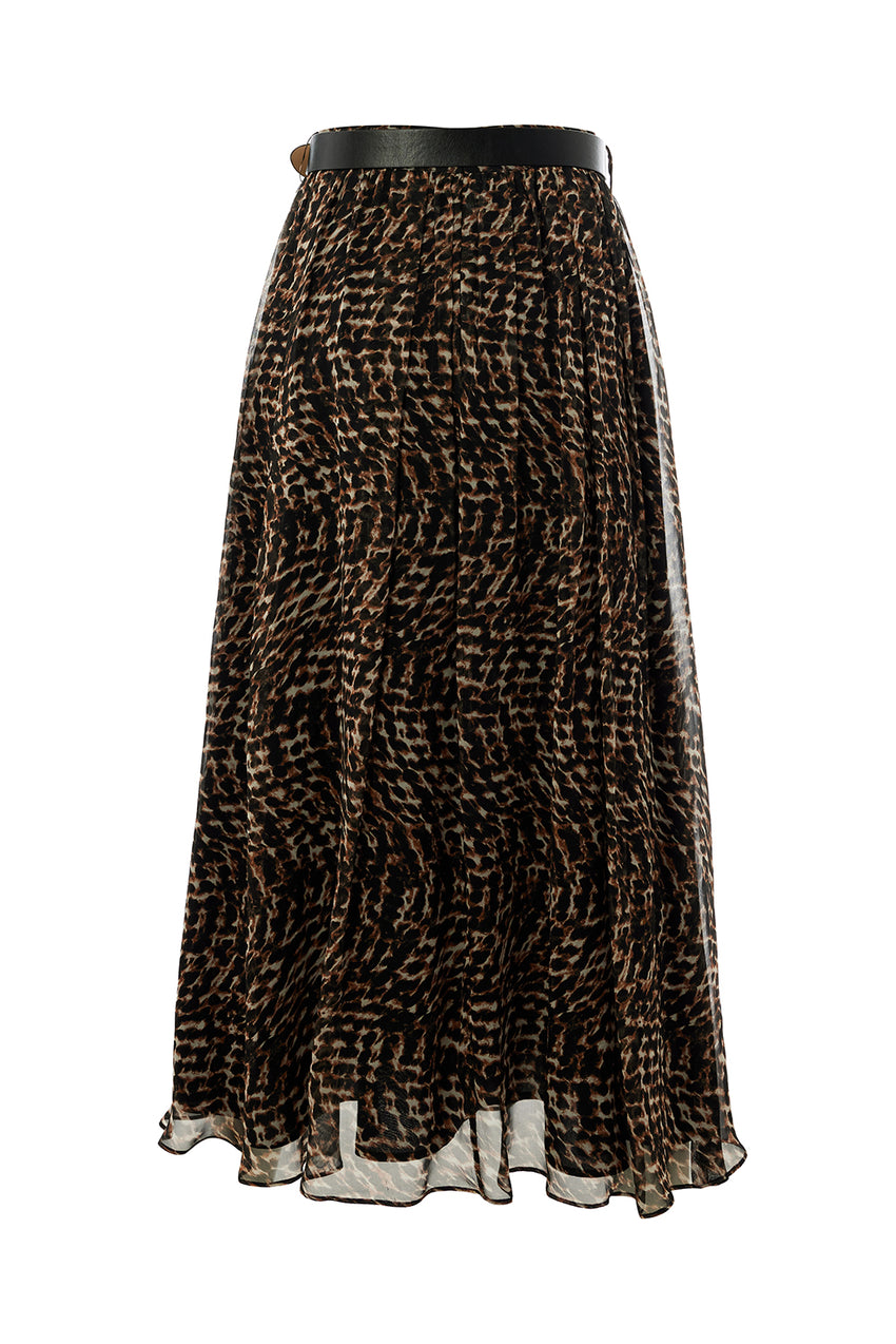 Regular Fit Chiffon Midi Skirt - Multi Color