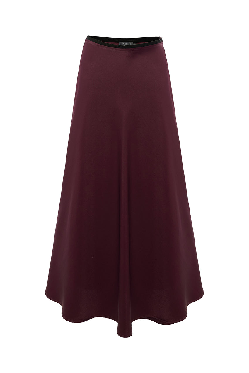 Regular A-Line Midi Skirt - Red