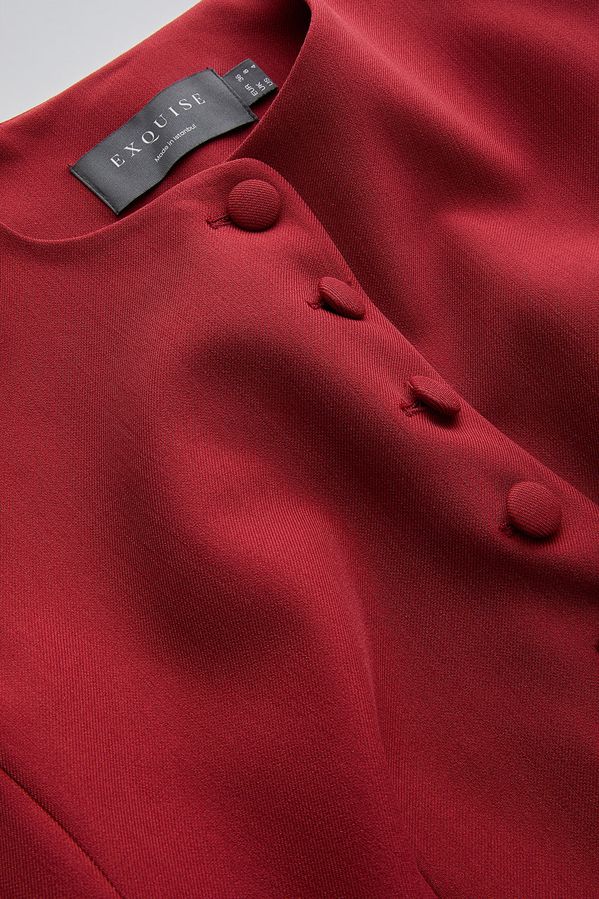 Regular V-Neck Sleeveless Vest - Red