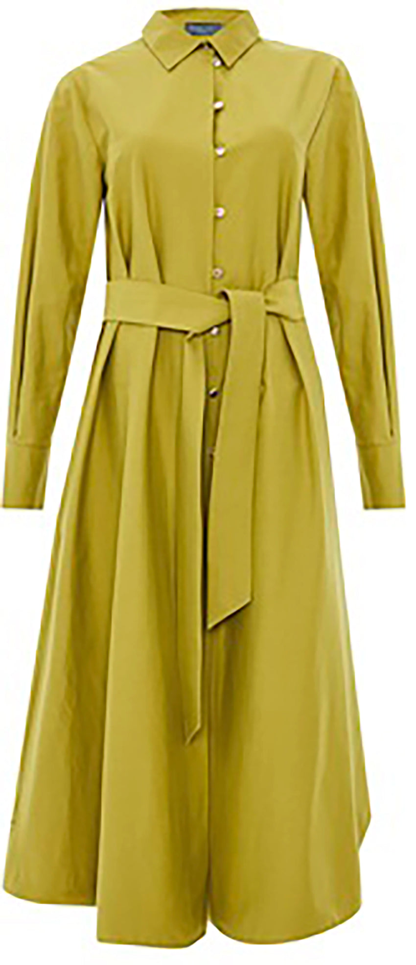 Mckinley Dress  Belted Shirt Dress - GREEN