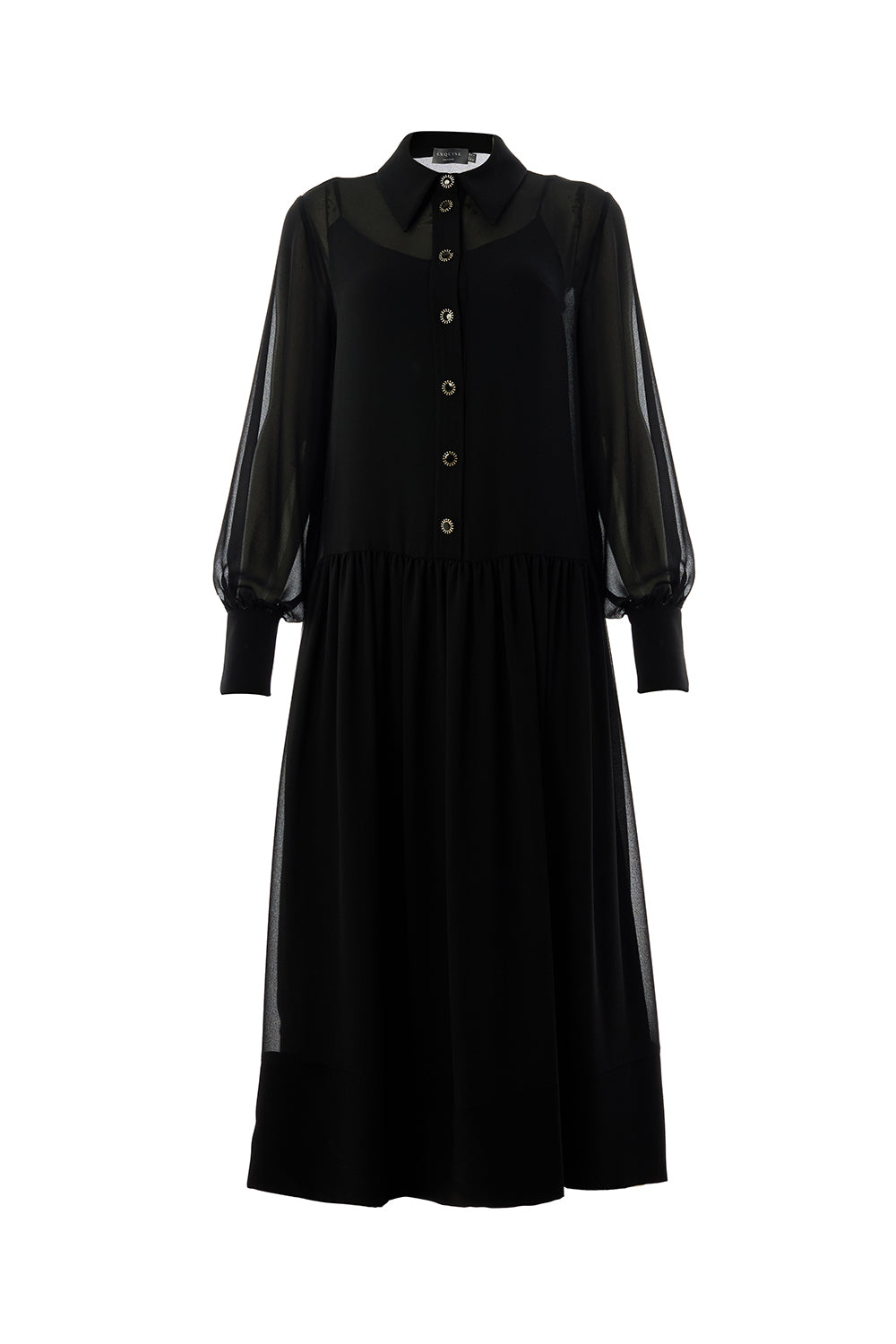 Birdie Midi Dress - BLACK
