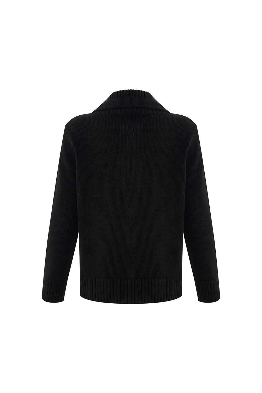 Addison Wide Collar Sweater - BLACK