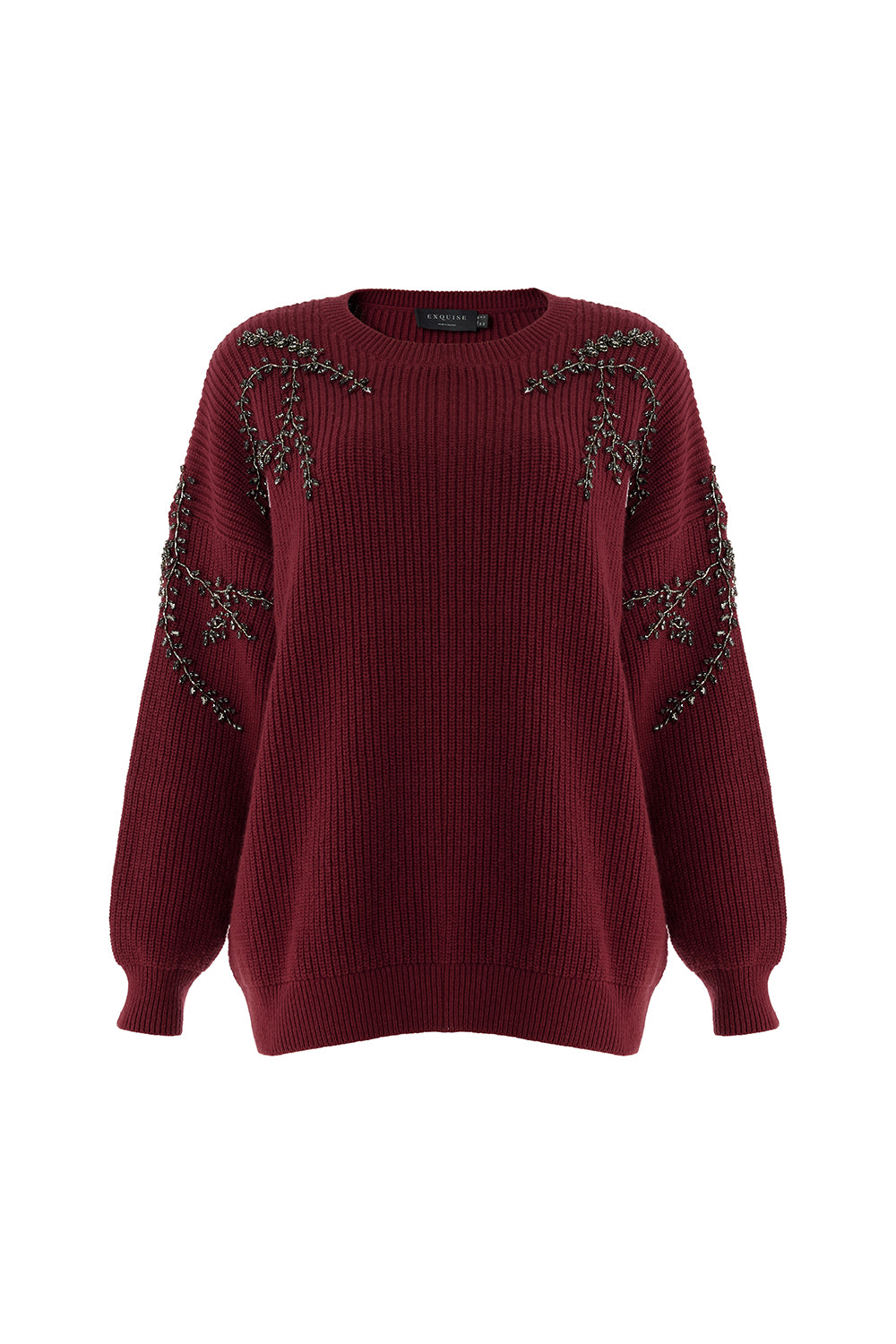 Grace Embroid Sweater - RED