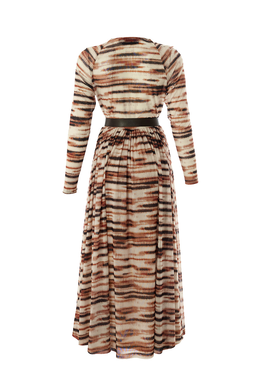 Bellamy Printed Long Sleeve V-Neck Knit Dress