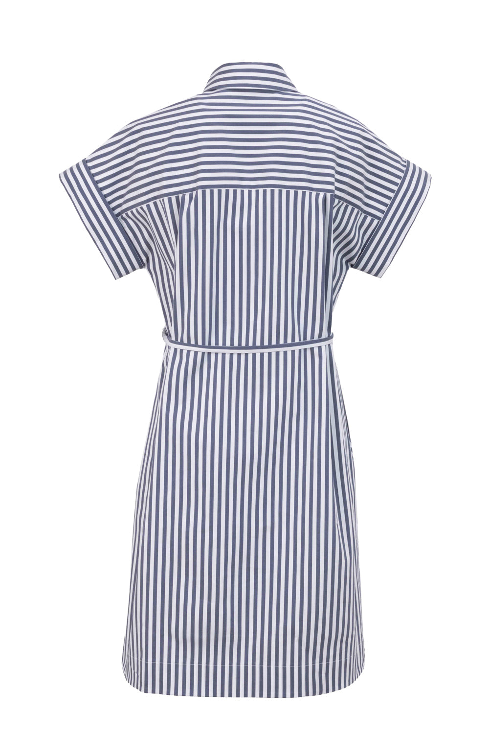 Striped Cotton Mini Shirt Dress with Dropped Shoulders