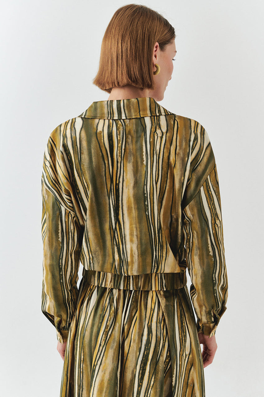 Melina Multi-Color Striped Open Collar Jacket