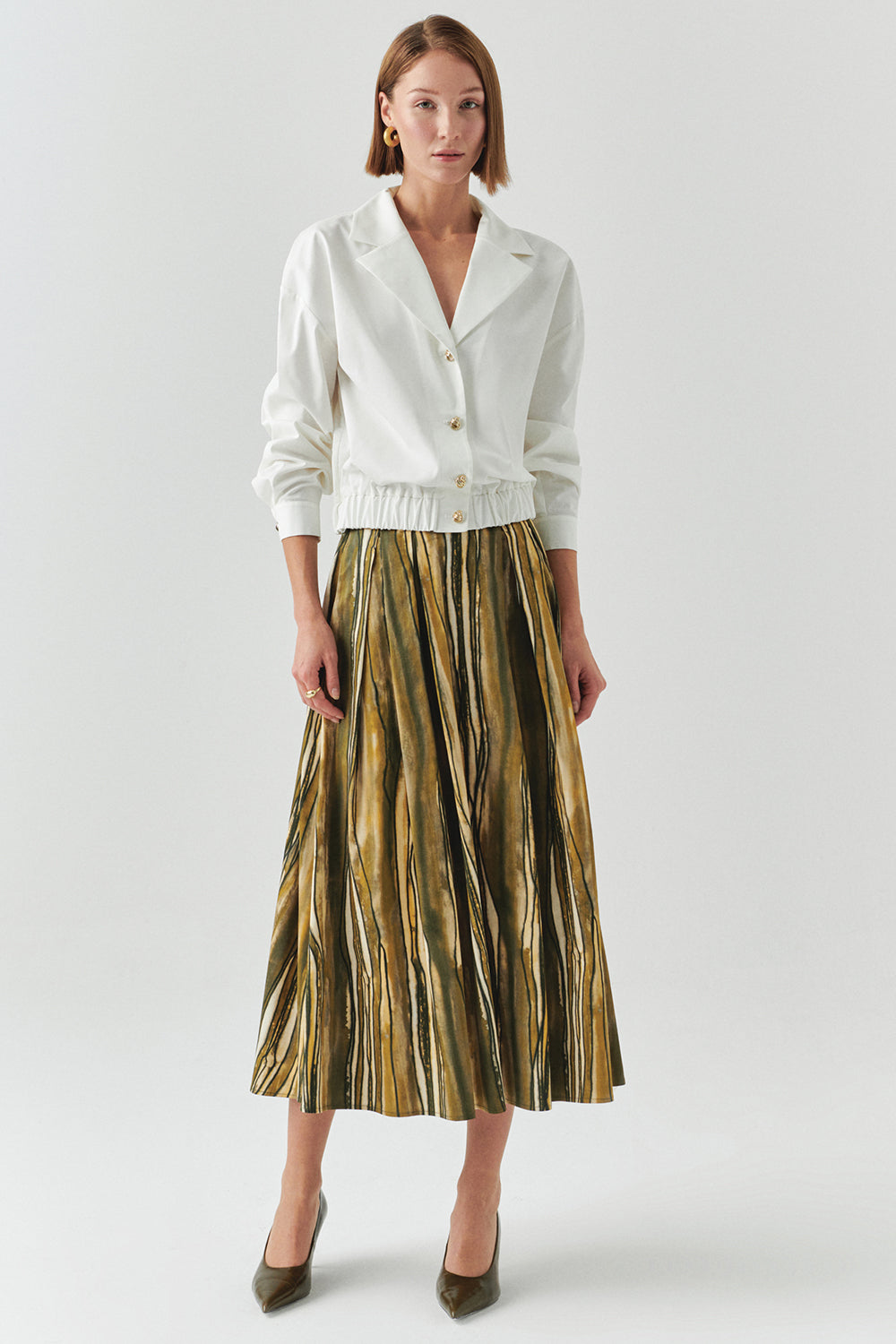 Romina White Shawl Collar Jacket