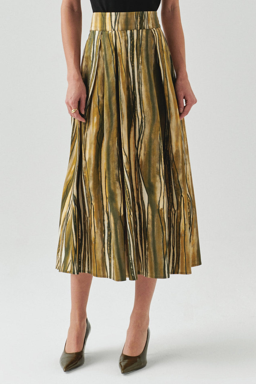 Sloan Multi-Color Striped Pocketed Skirt