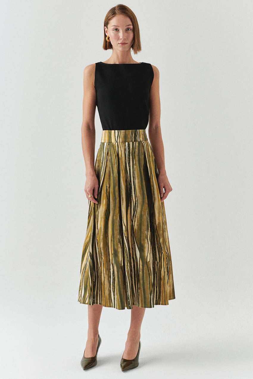 Sloan Multi-Color Striped Pocketed Skirt