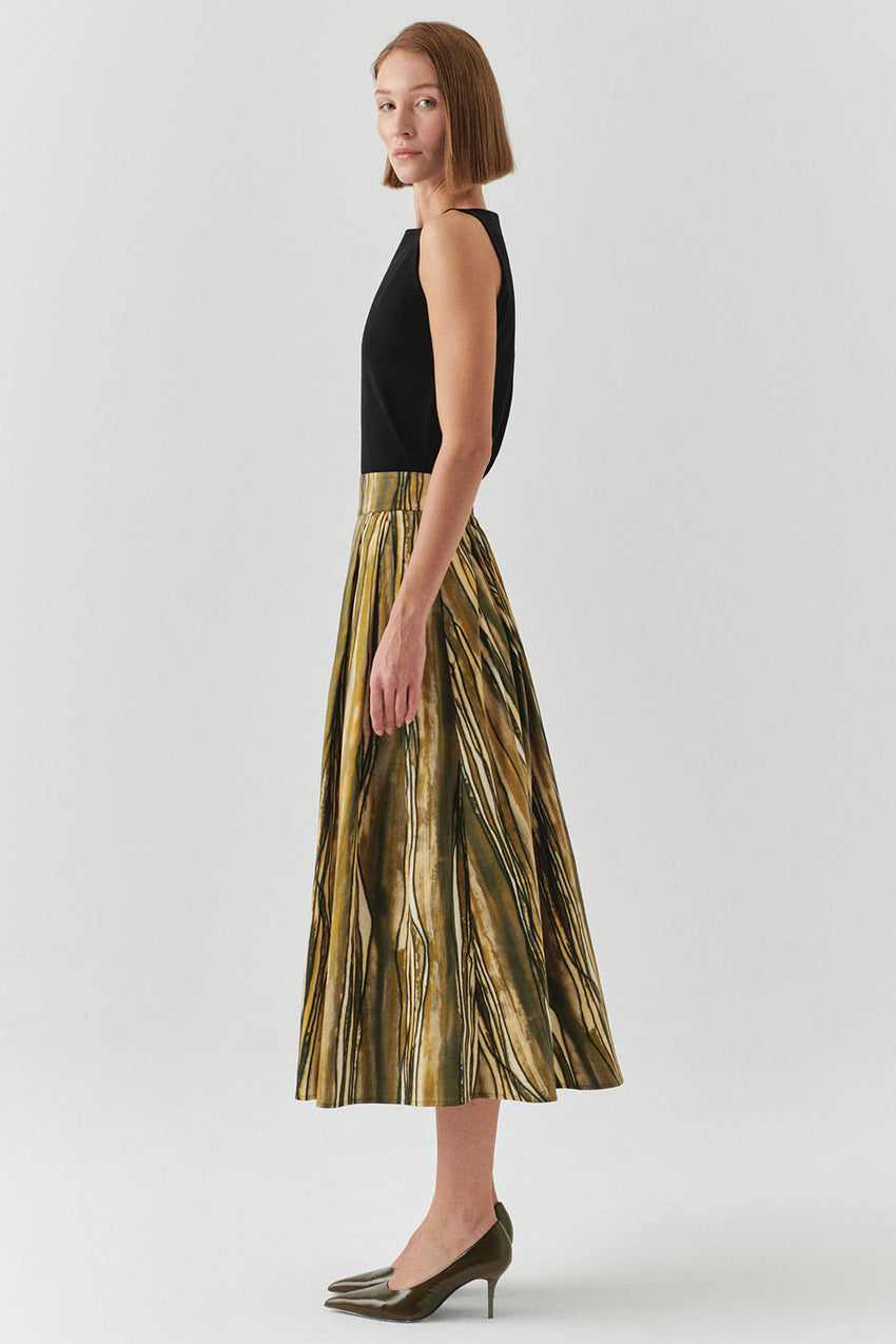 Sloan Multi-Color Striped Pocketed Skirt