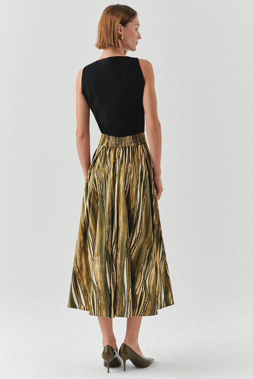 Sloan Multi-Color Striped Pocketed Skirt