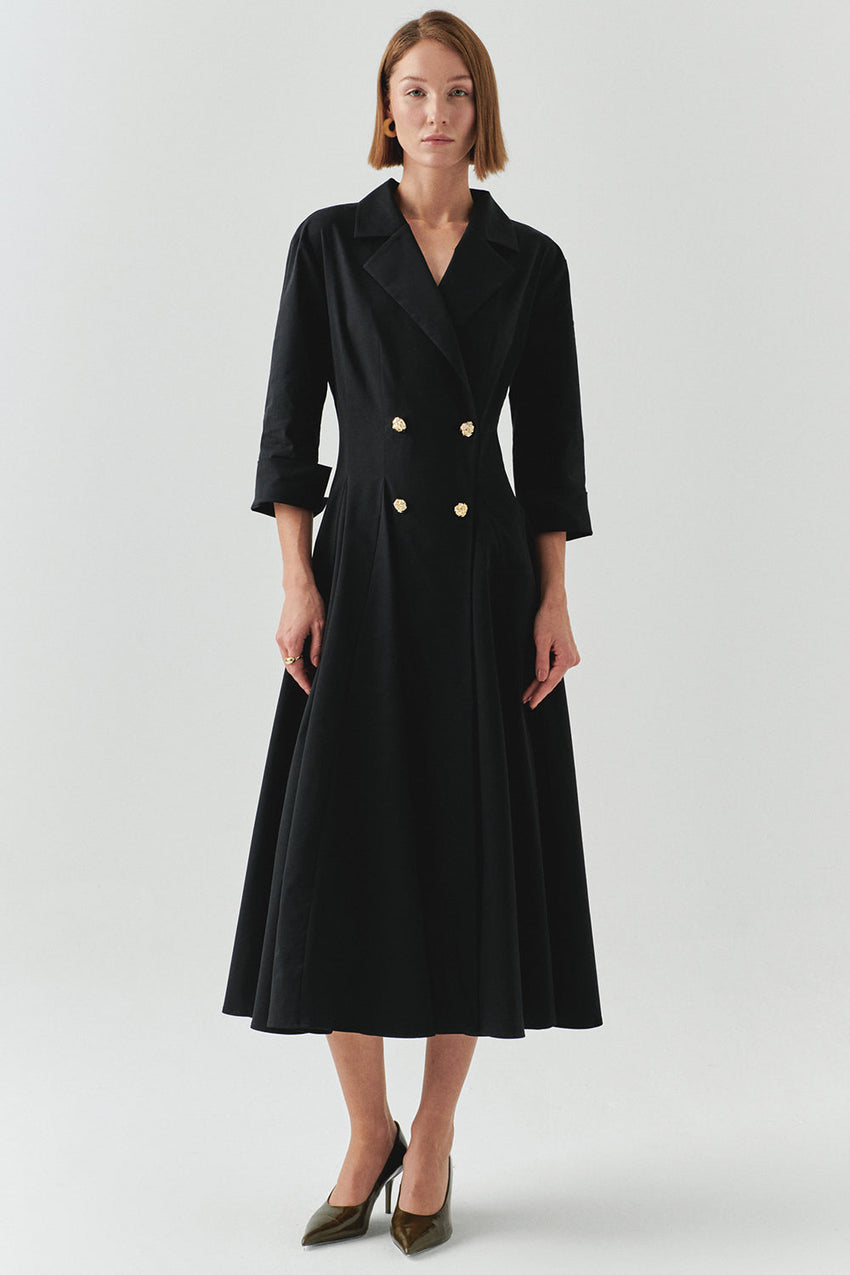Estelle Pocketed Jacket Collar Dress