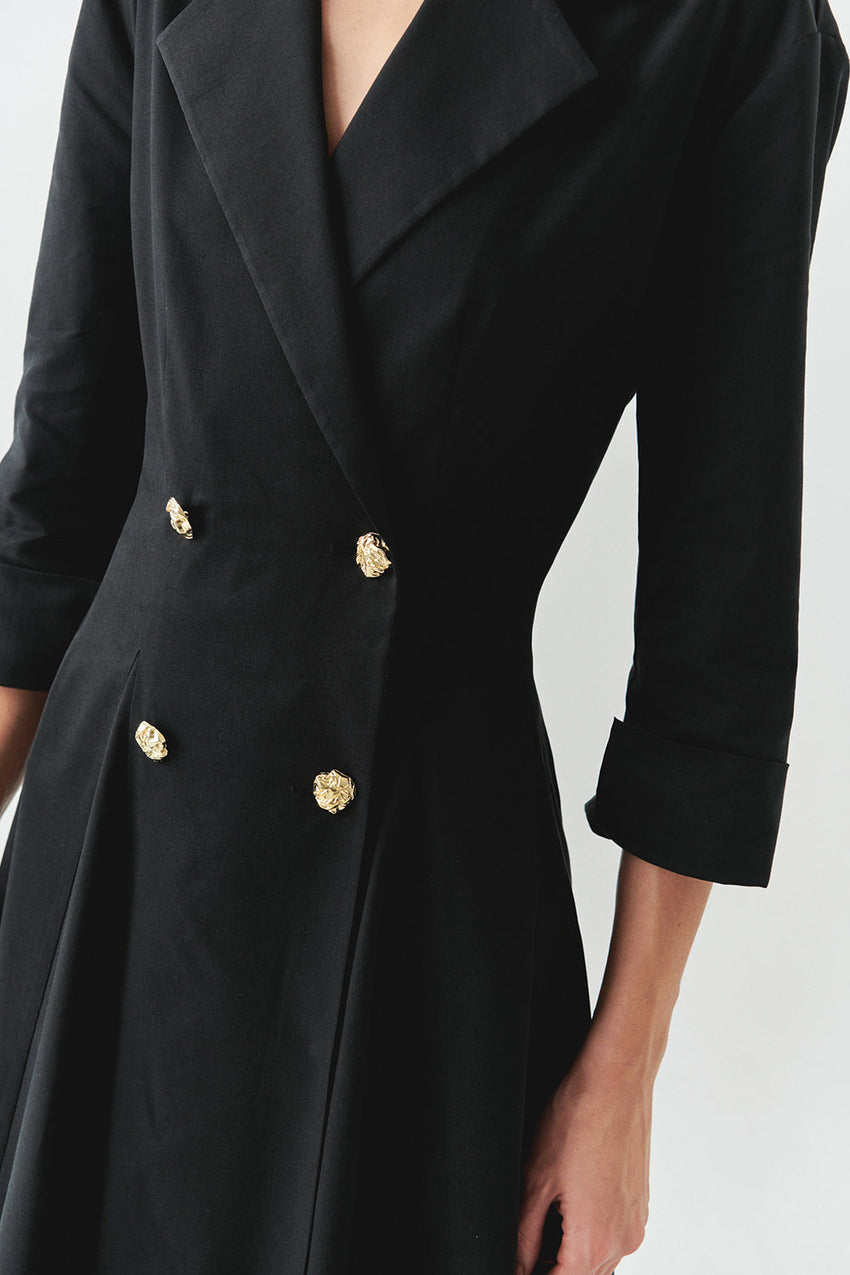 Estelle Pocketed Jacket Collar Dress
