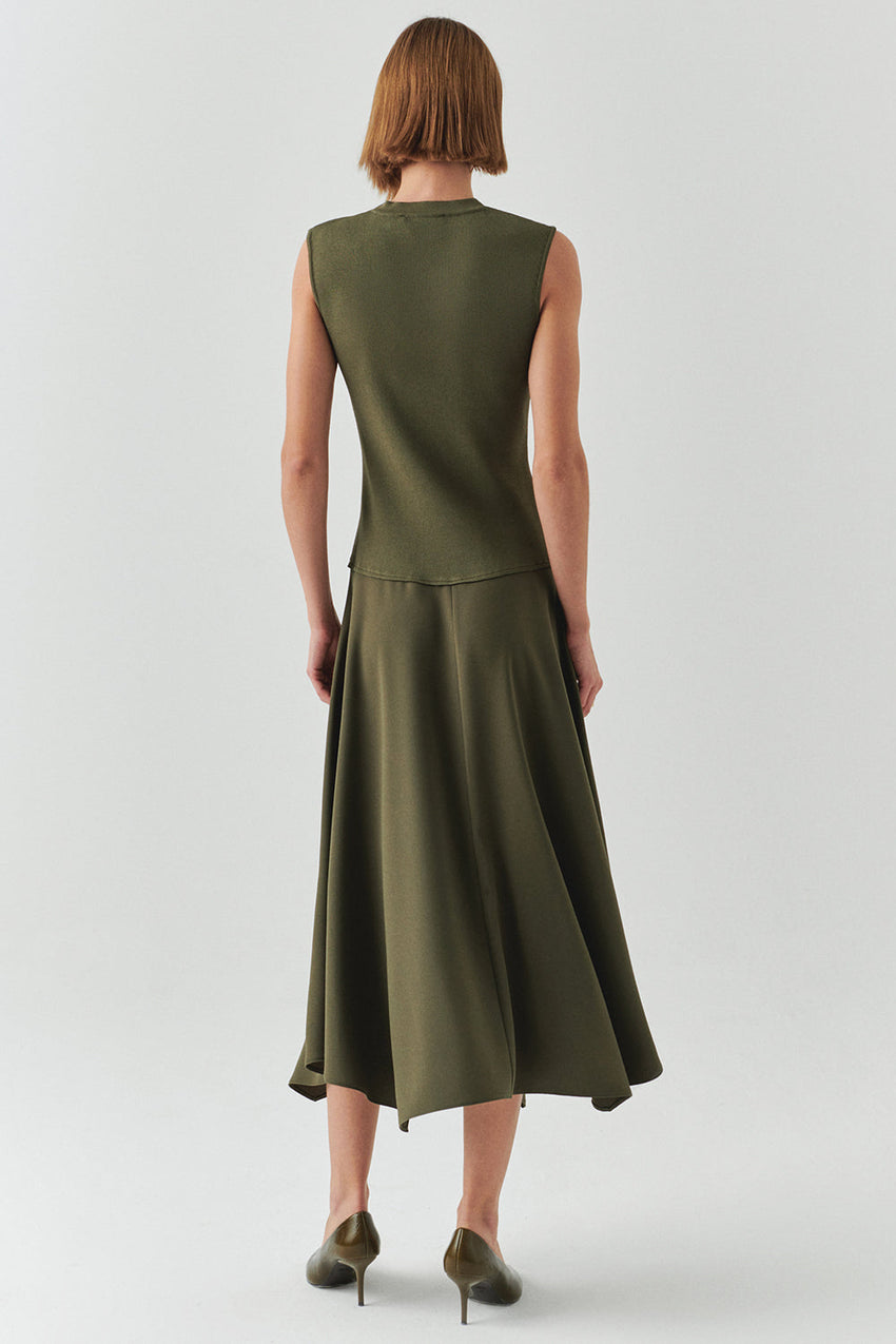 Hadlee Ribbed Top Poplin Skirt Sleeveless Dress